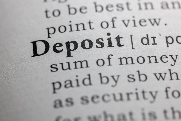 Fake Dictionary word, Dictionary definition of Deposit - Photo, Image