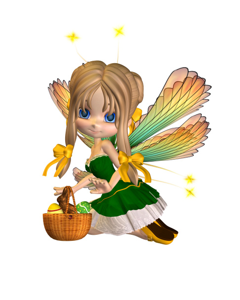 Милая пасхальная фея, на коленях
 - Фото, изображение