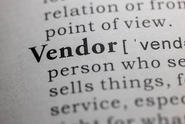 Fake Dictionary word, Dictionary definition of Vendor - Photo, Image