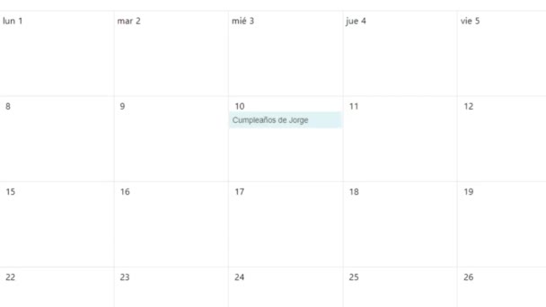 Spanisch. Erstellen eines Terminkalenders Erinnerung an einen Geburtstag in To-Do-Liste. Erstellen Sie Schedule Prompt im Personal Organizer Datebook. Digitale Anzeige - Filmmaterial, Video