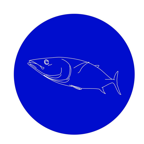 Obrys tuňáka pruhovaného - Vektor, obrázek