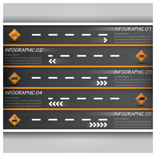 Road And Street Traffic Sign Business Infographic - Vector, afbeelding