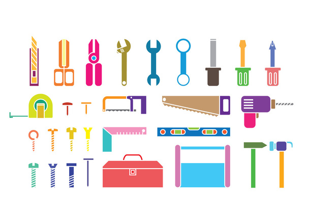 Colorful tool kits - Vector, Image