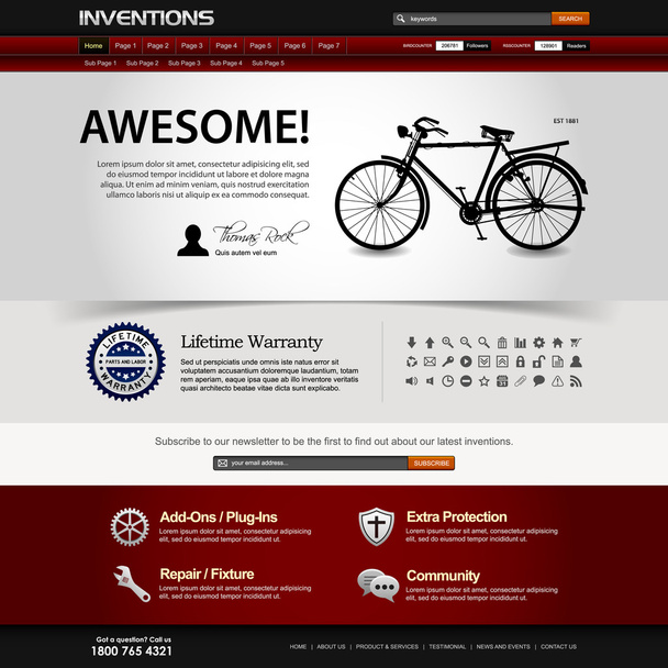 Web ontwerp website element sjabloon - Vector, afbeelding