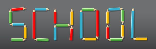 Letters composed of colored pencils - Vector, Image
