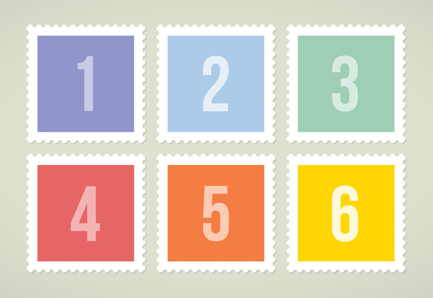 Postage stamps with numbers - Vektor, kép