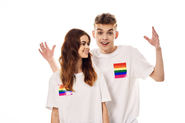 young couple lgbt community flag transgender lifestyle - Fotografie, Obrázek