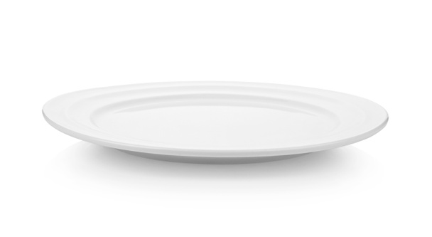 Empty white plate isolated on white background - Photo, Image