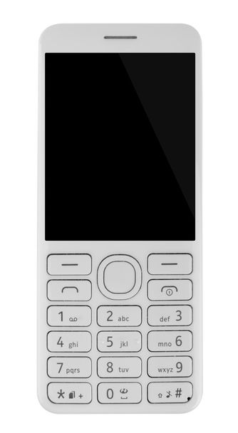 telefon komórkowy z klawiaturą na białym tle - Zdjęcie, obraz