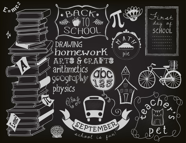 Back to School Chalkboard - Vector, Image