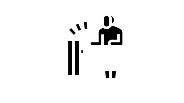 trabajador soldadura tubería construcción línea icono animación - Imágenes, Vídeo