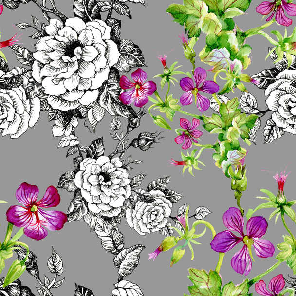 Flowers seamless background - Фото, зображення