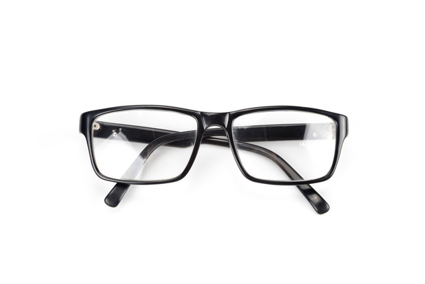 Black Eye Glasses look a bit nerd style Isolated on White - Photo, Image