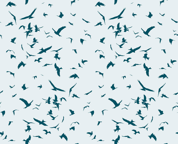 A seamless background with flight of birds. - Вектор,изображение