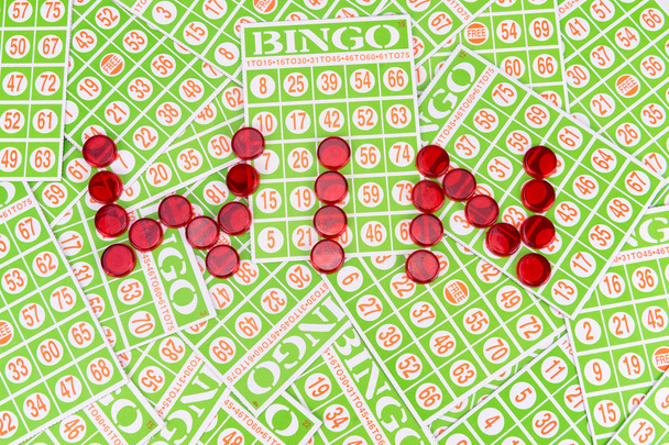 Bingo čip uspořádat v slovo "vyhrát" - Fotografie, Obrázek