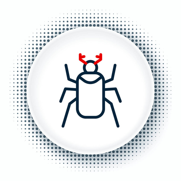 Ligne icône de bug scarabée isolé sur fond blanc. Concept de contour coloré. Vecteur - Vecteur, image