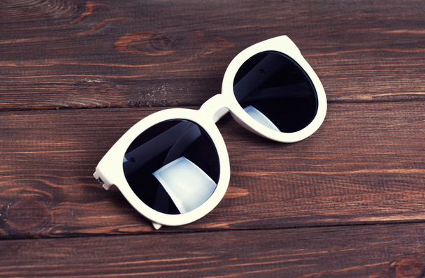 Stylish white sunglasses - Фото, зображення