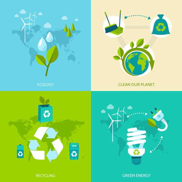 Ecology and recycling set - Vector, afbeelding