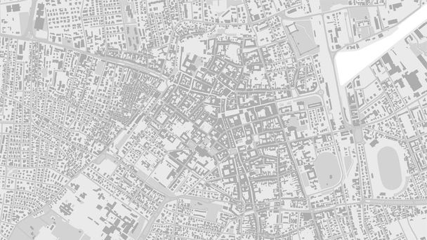 Bílá a světle šedá Ravenna Oblast města vektor pozadí mapa, ulice a vodní kartografie ilustrace. Širokoúhlý poměr, digitální plochý design streetmap. - Vektor, obrázek