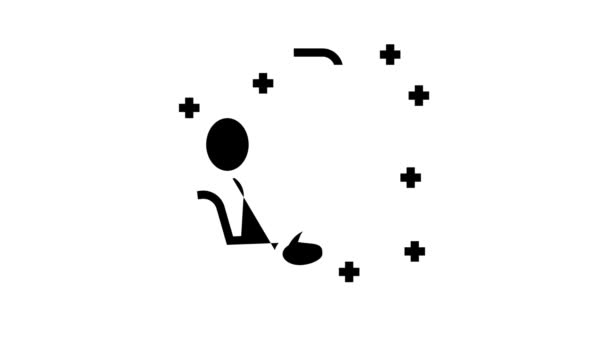 animace ikon značky velvyslanec glyph - Záběry, video