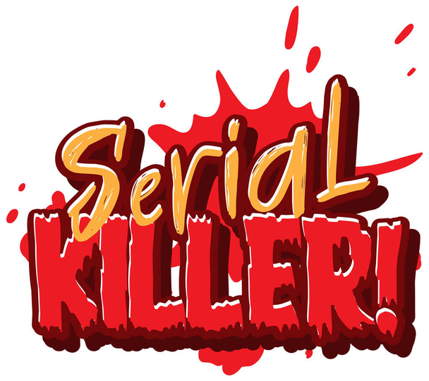 Gotejando estilo de sangue com palavra serial killer ilustração - Vetor, Imagem