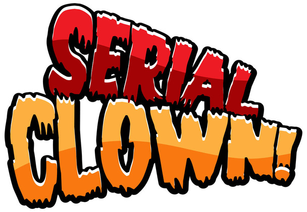 Logotipo de palavra de palhaço em série para ilustração de Halloween - Vetor, Imagem