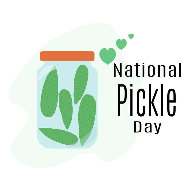 Nationaler Pickle Day, Idee für Poster, Banner, Flyer, Postkarten oder Menüdekoration - Vektor, Bild