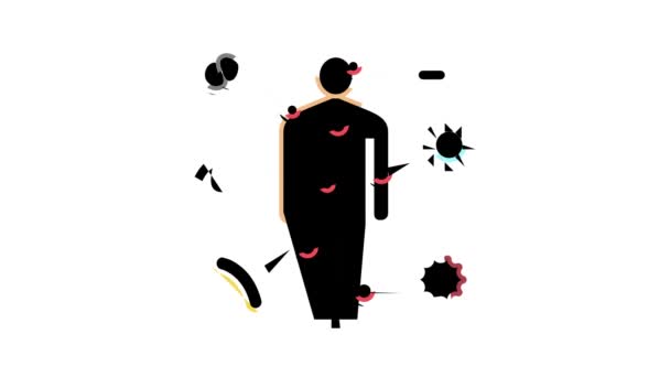 choroby autoimmunologicznej kolor ikony animacji - Materiał filmowy, wideo