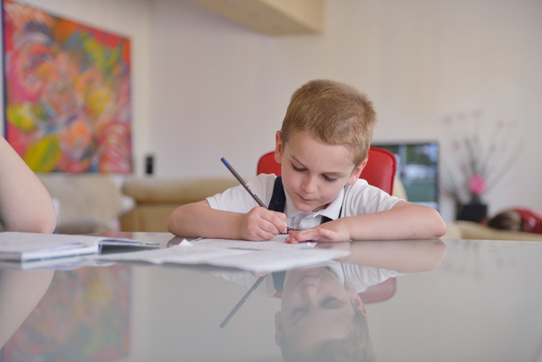 Boy doing homework - Foto, Imagen