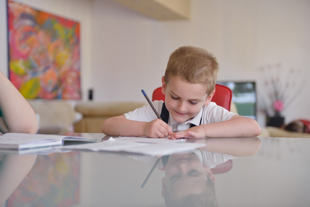 Boy doing homework - Фото, зображення