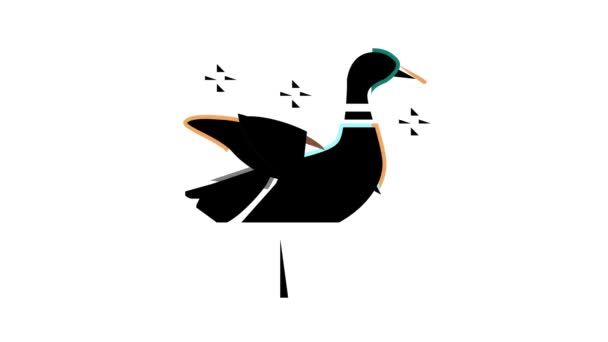 wypchany wabik do animacji ikony koloru kaczki - Materiał filmowy, wideo