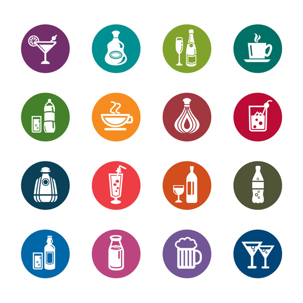 Drinks Color Icons - Vettoriali, immagini