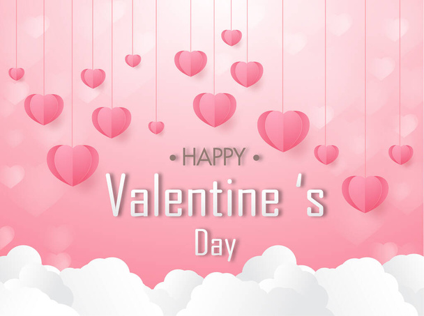 valentine's hearts on background - Vecteur, image