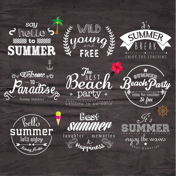 Typography Summer Holiday Badge Design - Vector, Image