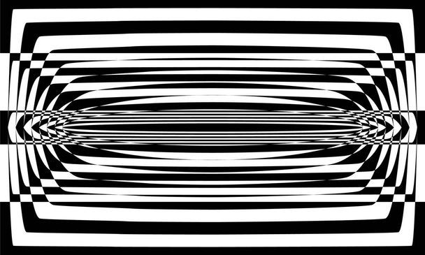 Beyaz arka plandaki siyah desen büyüleyici optik illüzyon - Vektör, Görsel