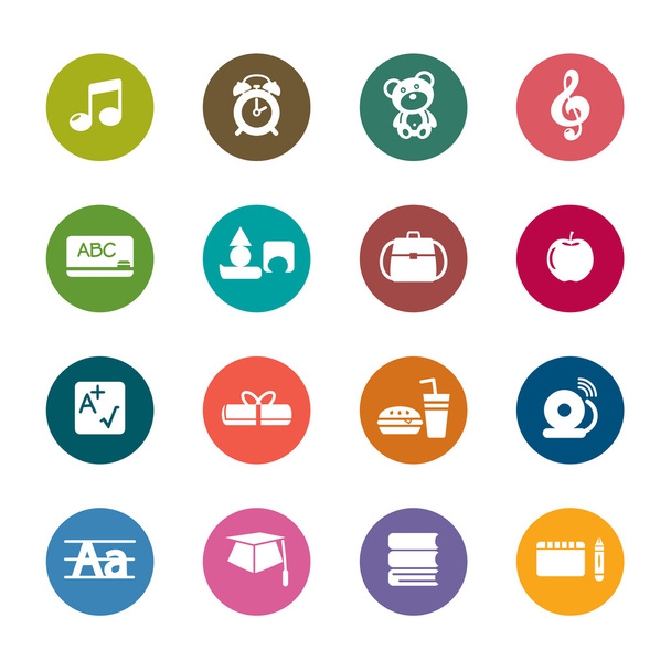 Education Color Icons - Vector, Image