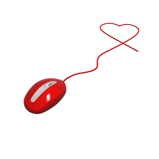 Мышь с красным сердцем
 - Фото, изображение
