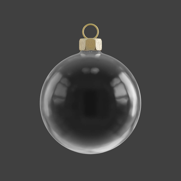 A christmas glass ball decoration. 3D illustration - Фото, изображение