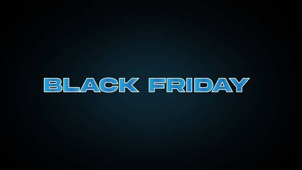 zwarte vrijdag blauwe verloop met zwarte achtergrond. ontwerp sjabloon. zwarte vrijdag banner - Foto, afbeelding