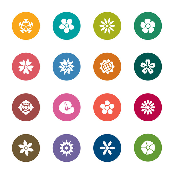 Icônes de couleur de fleurs
 - Vecteur, image