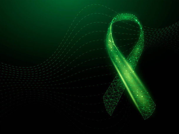 Glaucoma Awareness Month concept. Banner with green ribbon awareness and text. - Vektori, kuva