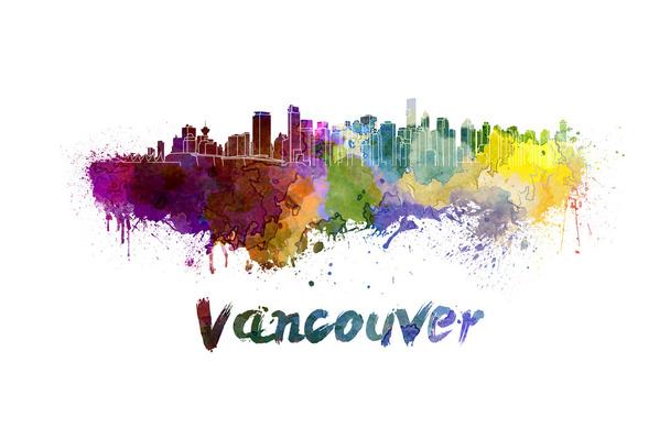 Vancouver skyline akvarell - Fotó, kép
