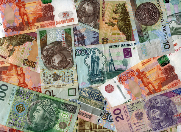 Antecedentes Rublos rusos y zloty polaco
 - Foto, imagen