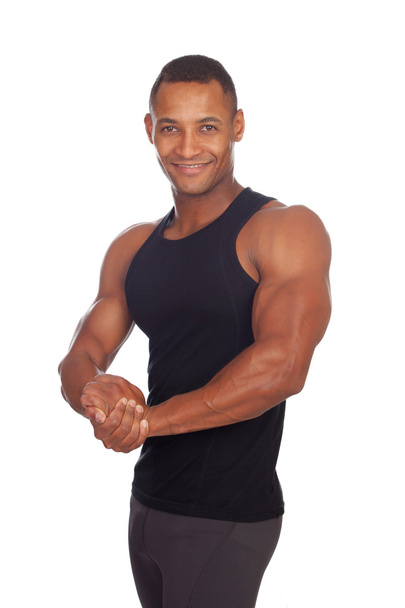 ισχυρός άνδρας με μαύρο t-shirt - Φωτογραφία, εικόνα