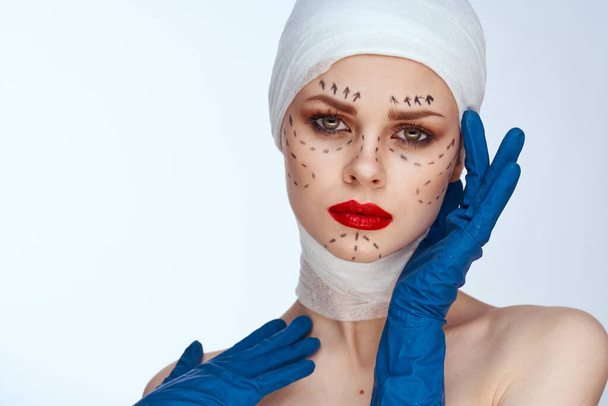 portrait of a woman rejuvenation facial injection cosmetic procedures close-up - Foto, imagen