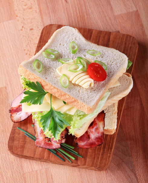 Bacon and cheese sandwich - Фото, зображення