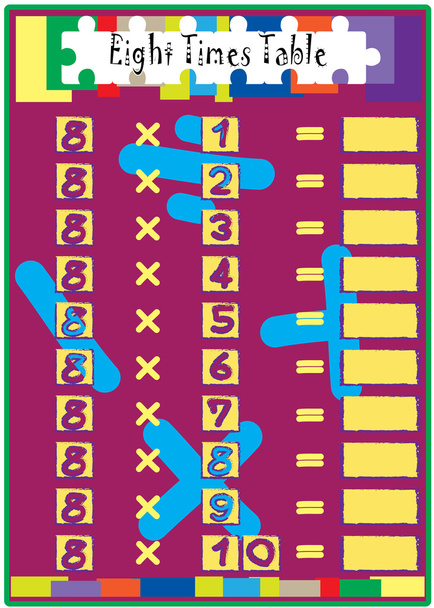Broca de matemática de multiplicação com tabela de tempos
 - Vetor, Imagem