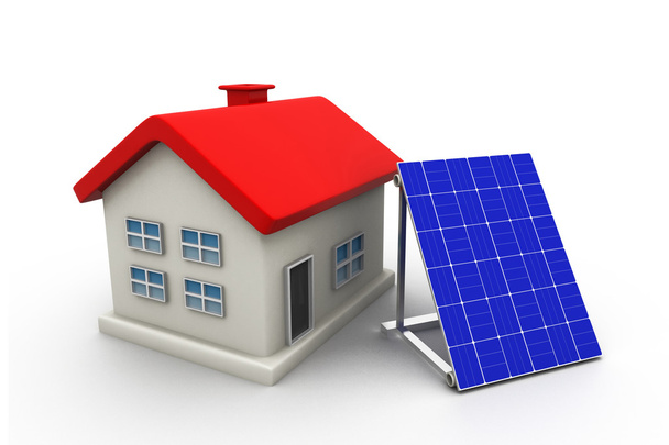 casa com painéis solares - Foto, Imagem