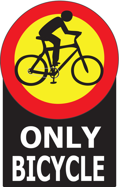 Apenas bicicleta passando a etiqueta de sinal permitida
 - Vetor, Imagem