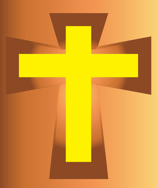 žlutá Ježíš kříž na kříž - Vektor, obrázek